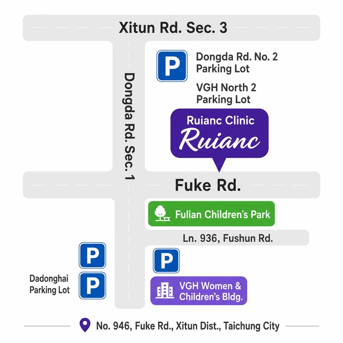Mapa ng Taichung Ruianc Clinic
