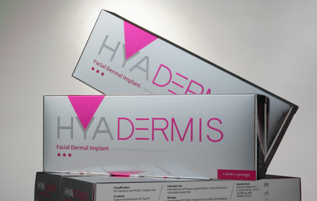 水微晶Hya-Dermis玻尿酸共分為四大劑型，四大劑型八種選擇全臉雕塑，全臉360度無死角。
