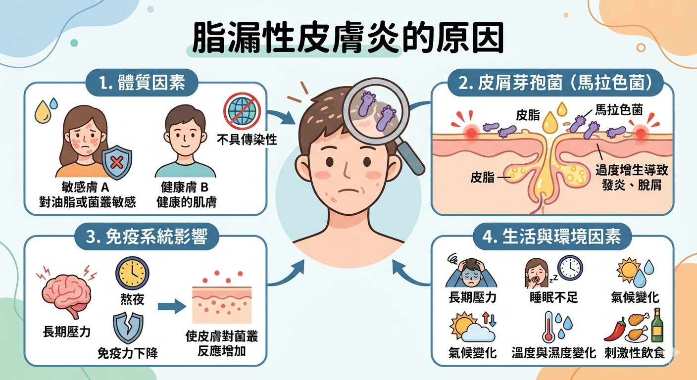 脂漏性皮膚炎症狀原因與治療