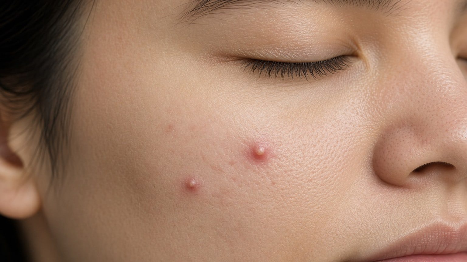 Four stages of acne formation 4