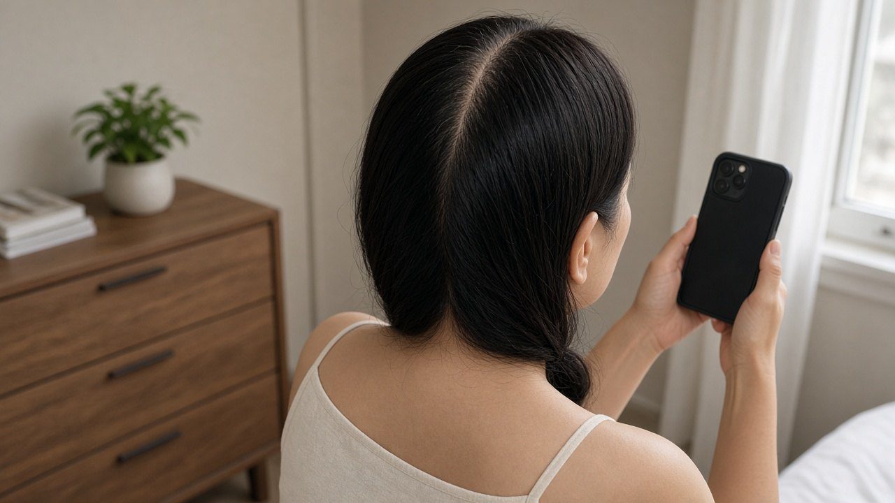 Penilaian jumlah rambut rontok dan pengamatan di rumah 4
